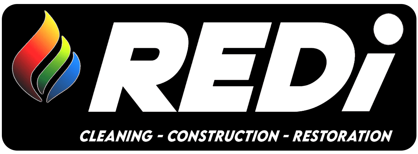 REDI logo with multicolor flame icon and the words “CLEANING - CONSTRUCTION - RESTORATION”
