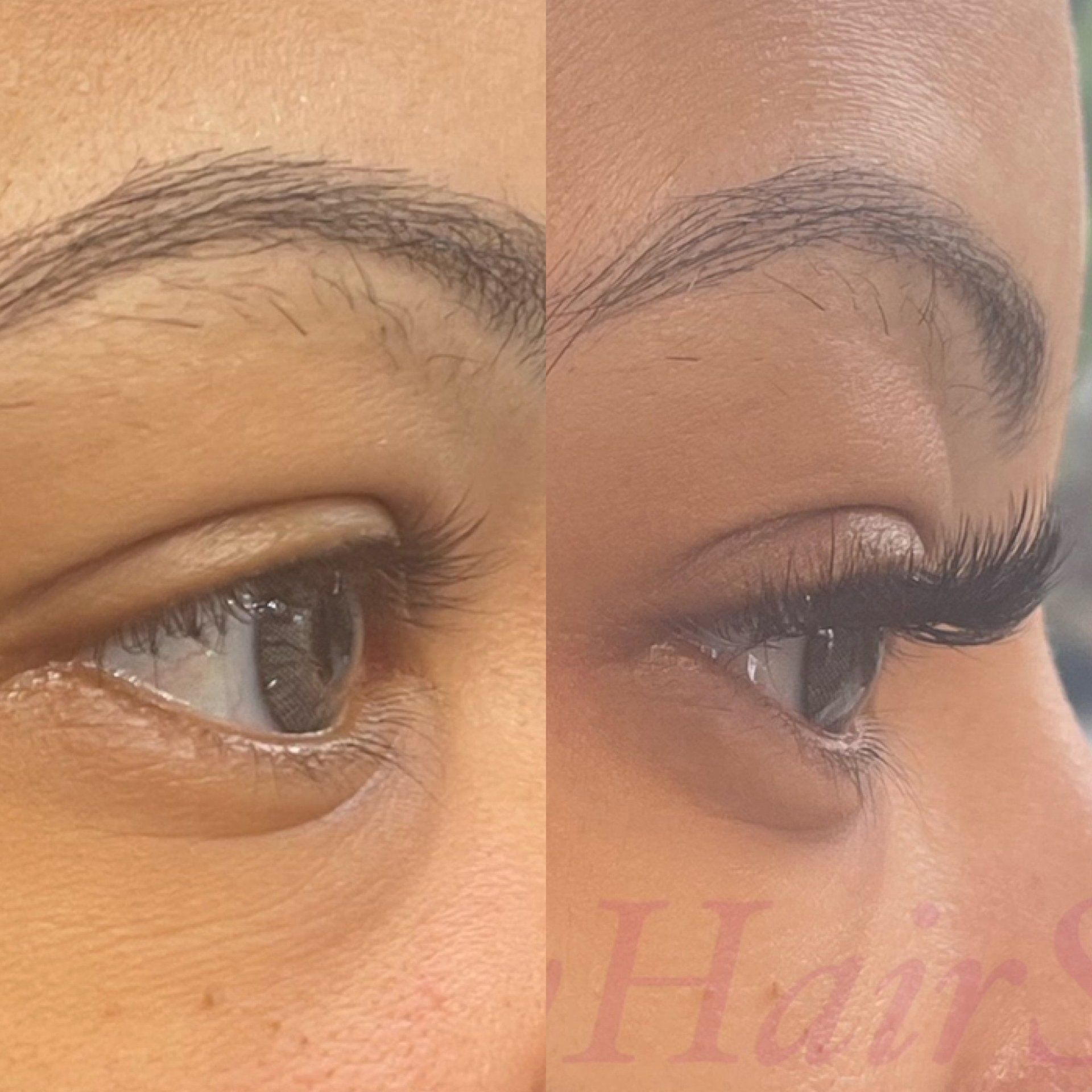 before and after lashes extensions