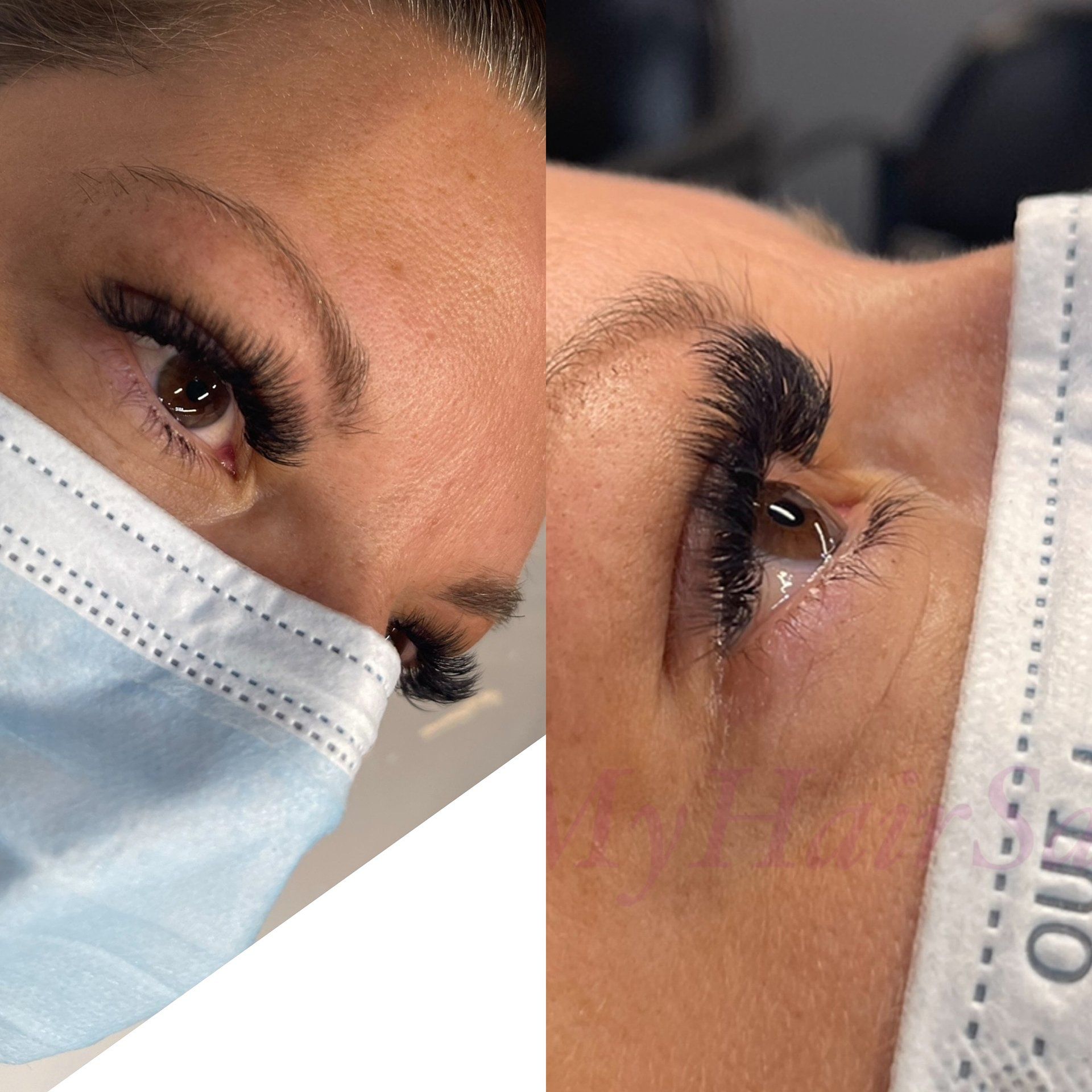 woman on permed lashes