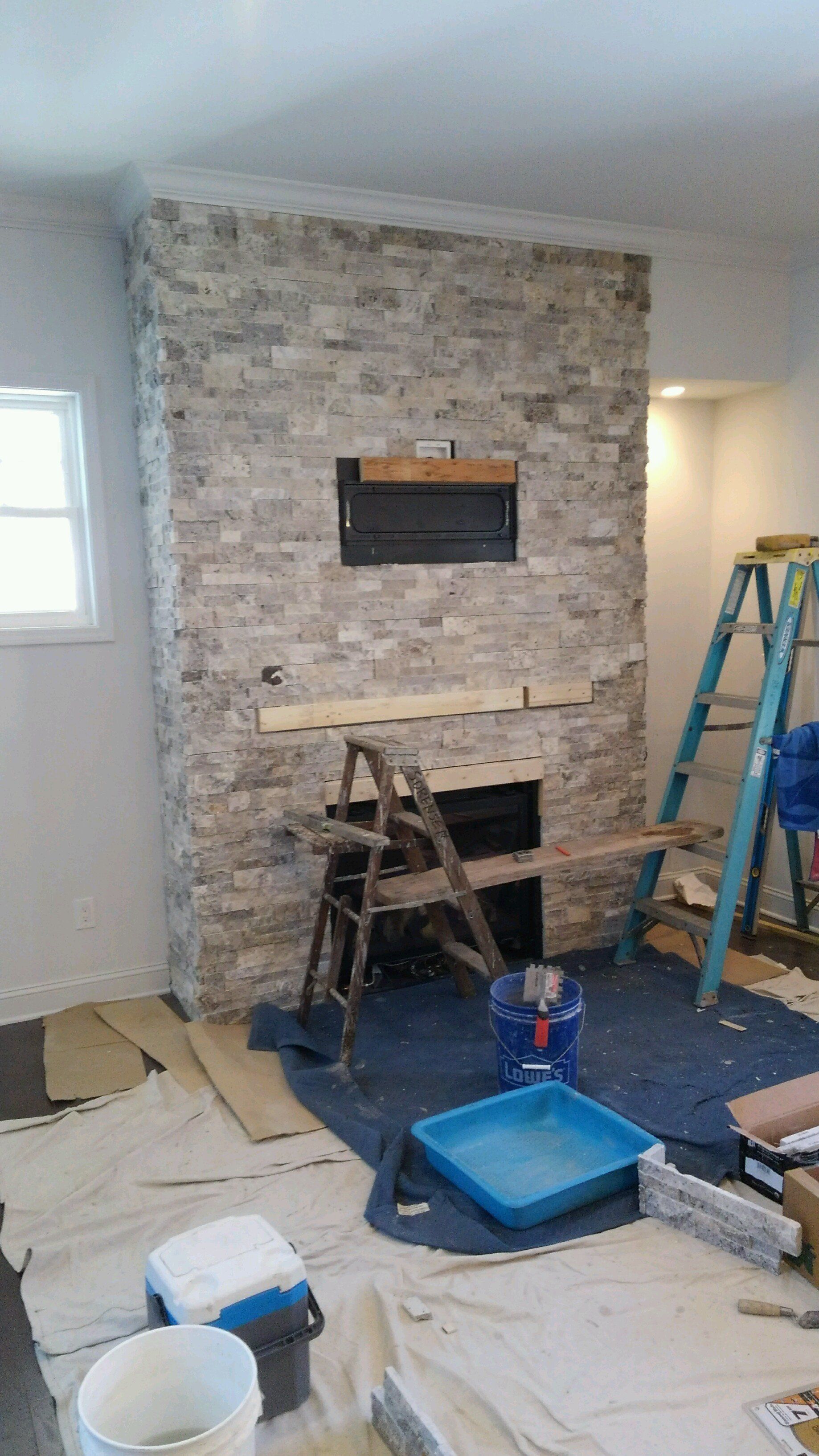 fireplace in construction