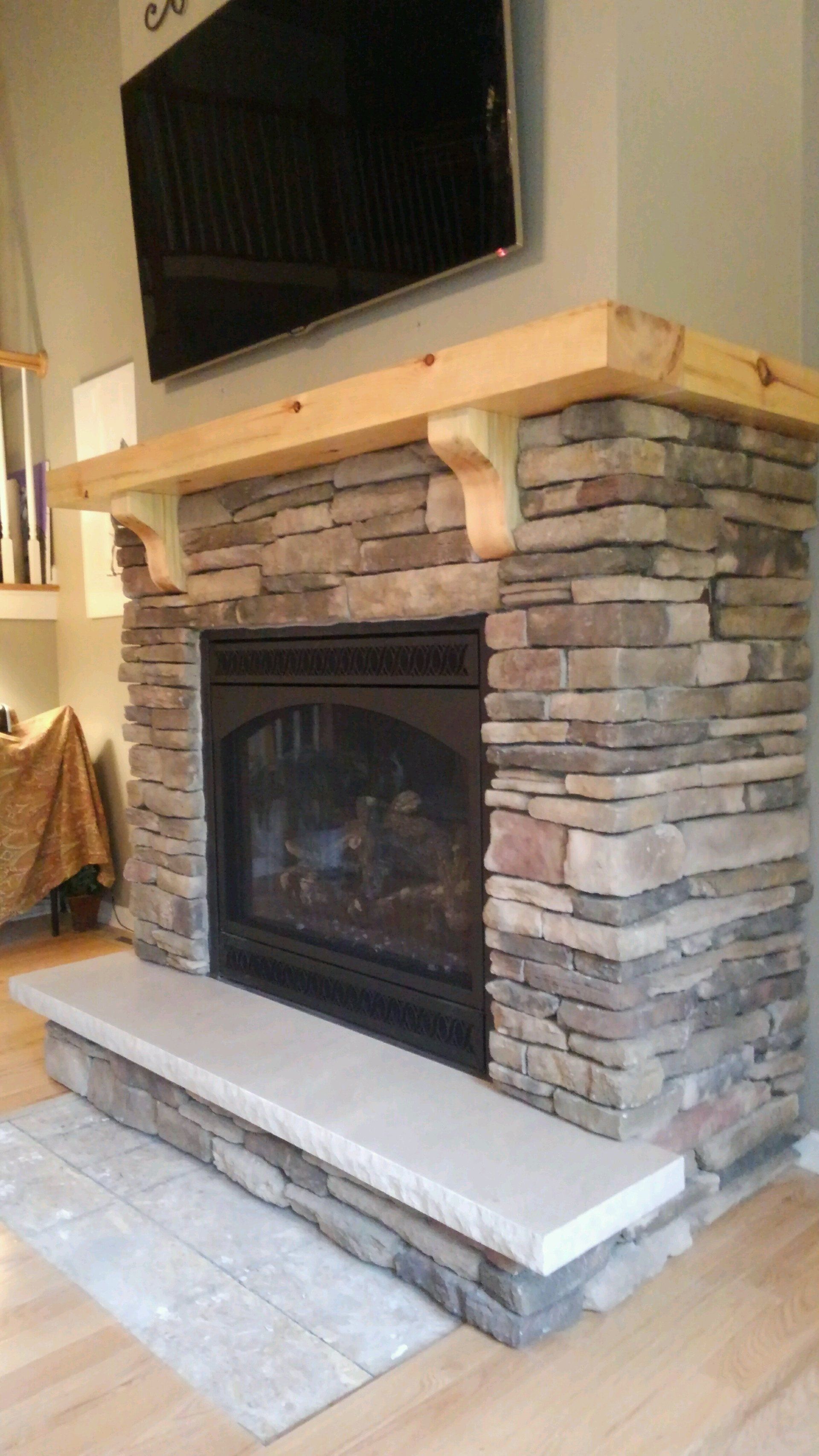 finished fireplace
