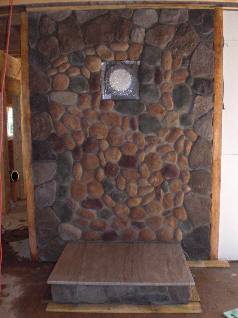 stone fireplace