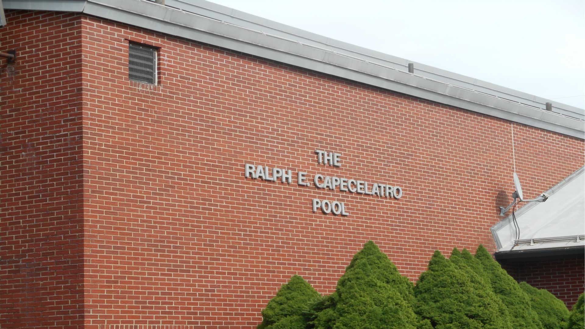 Red brick building with sign 
