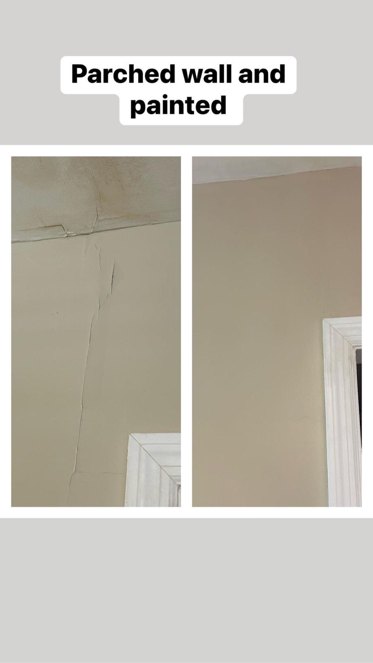 A picture of a wall before and after being painted.