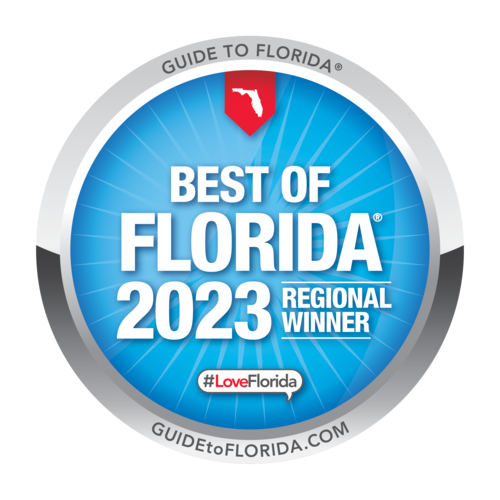 A badge that says best of florida regional winner