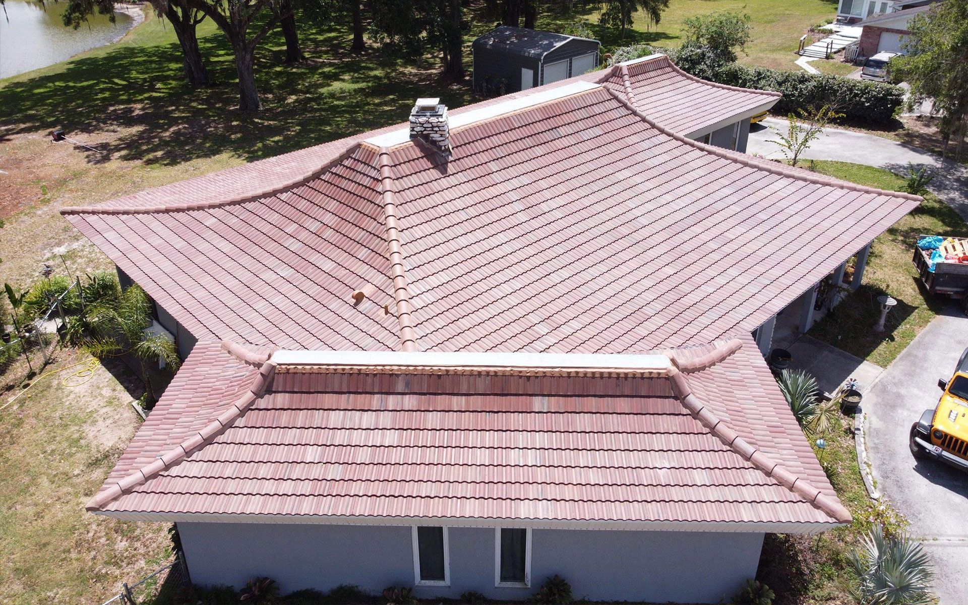 Concrete tile roofing