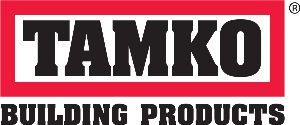 The logo for tamko building products is red and black.