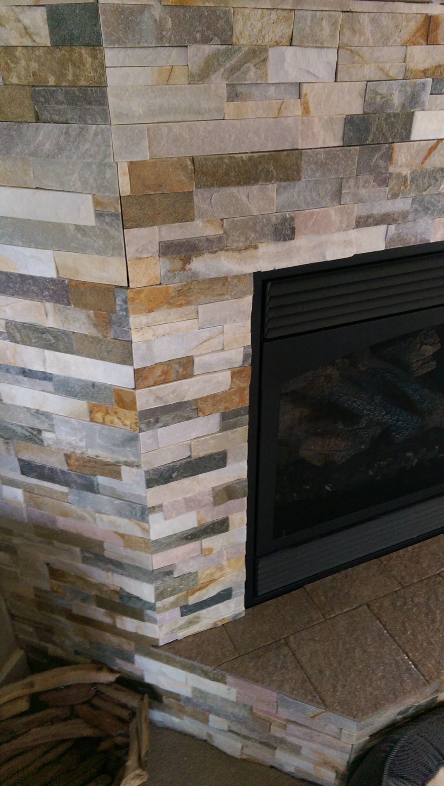 stone fireplace