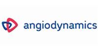 Angiodynamics logo in blue and red on a white background