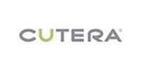 Cutera logo in gray, green, and purple on a white background