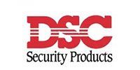 The red DSC Security Products logo, featuring bold lettering with three horizontal lines through the letters.