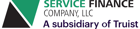 Service Finance Company, LLC logo. A subsidiary of Truist. Green and black geometric design with text.
