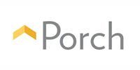 Porch logo: Gray wordmark with a yellow upward-pointing chevron.