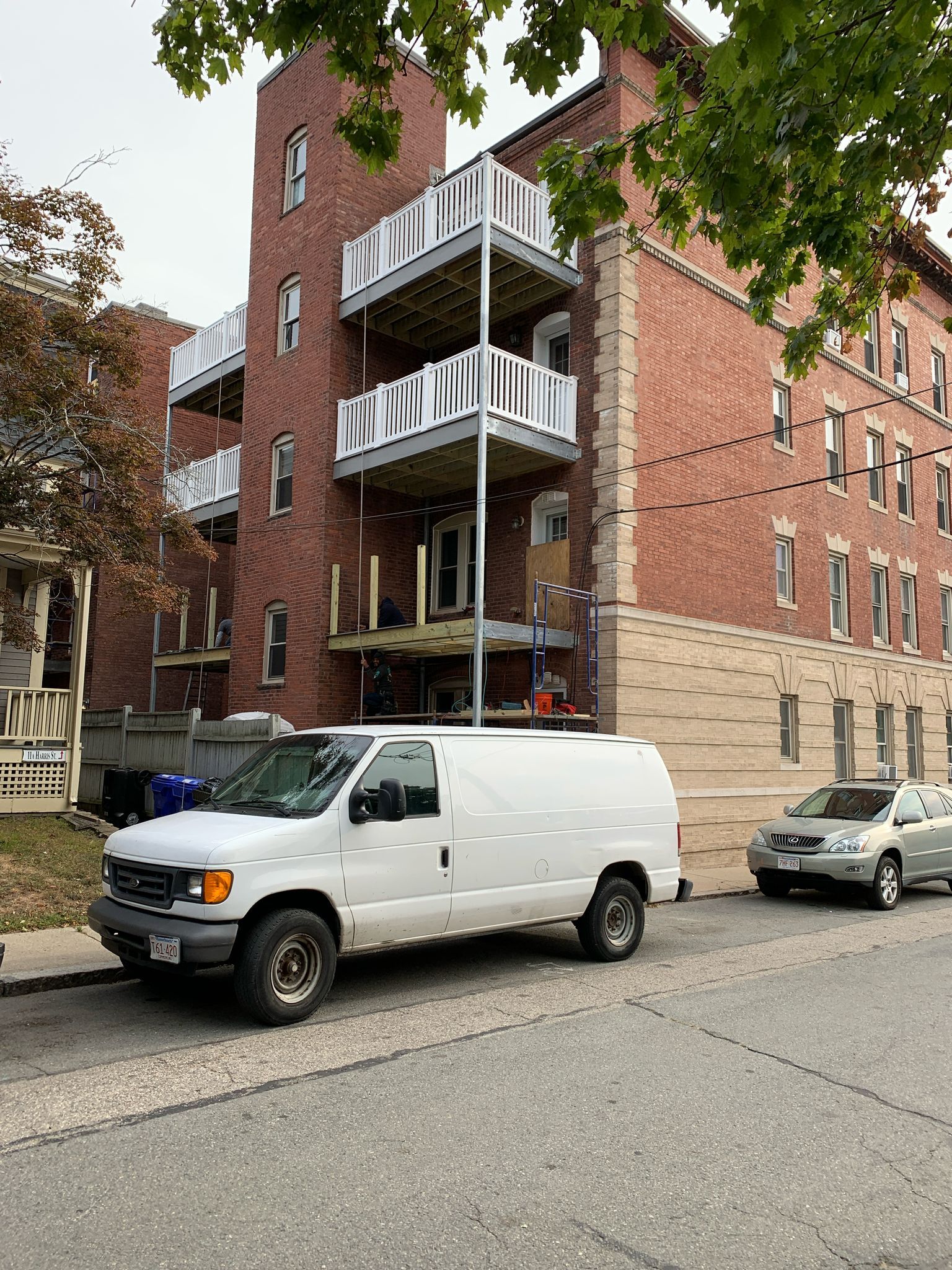 Side view of a brick building