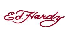 Ed Hardy logo in burgundy script.