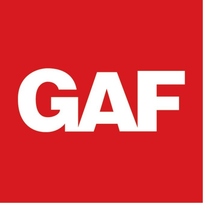 GAF logo: White letters 