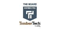 TimberTech logo with “The Board Member Pro” badge in dark blue and brown on a white background
