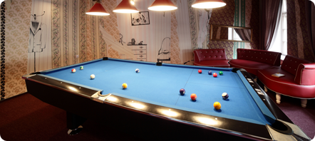 Pool table in living area