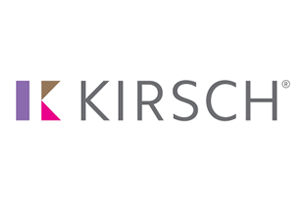 A logo for a company called kirsch on a white background.
