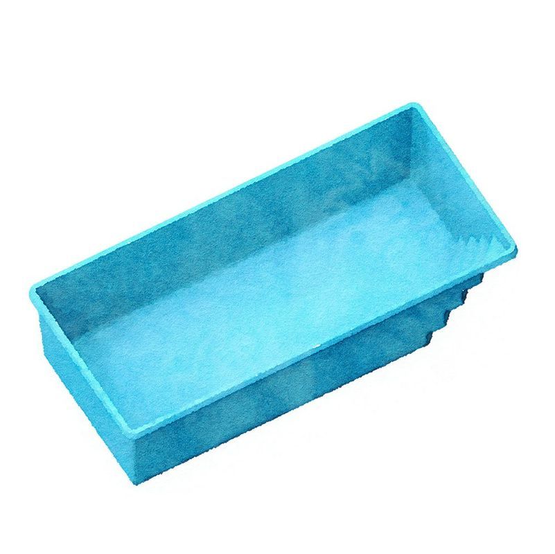 Blue rectangular swimming pool basin.
