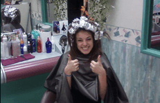 Woman in beauty salon