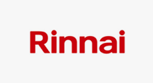 Red Rinnai logo on a white background