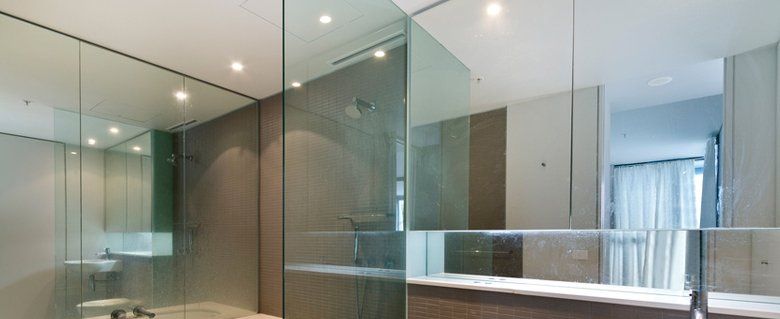 Bathroom glass walls and mirrors
