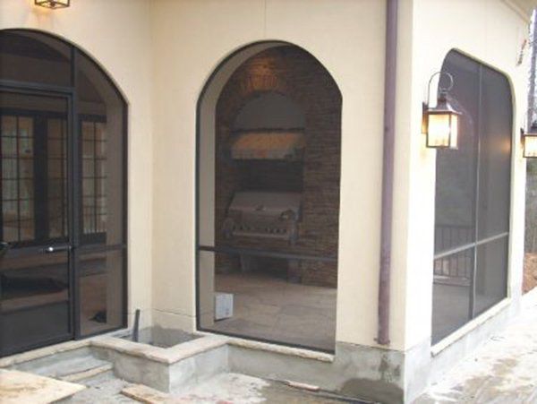 Bronze arch with chair rail and 8 ft door area