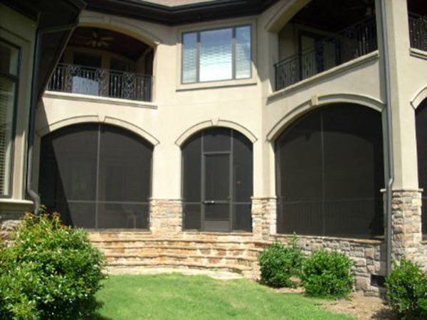 Completed porch with bronze frame and fiberglass screen Waxhaw NC