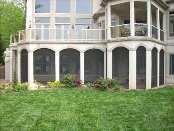 Lake Norman home with screened arches