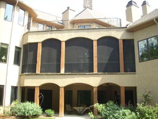 Arches with bronze rail and pickets