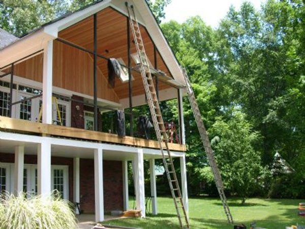 Porch addition prior to fiberglass screening