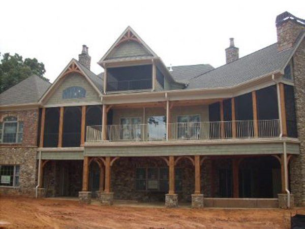 Three bronze enclosures on one house
