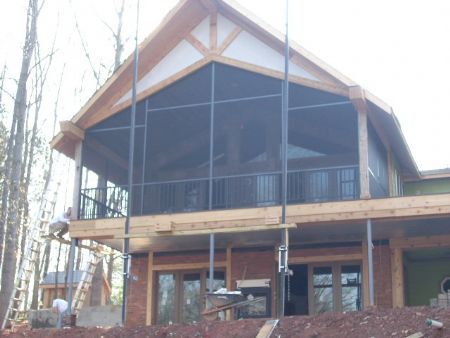Cutomized Gable with (3) structural posts with transoms and rail and picket system