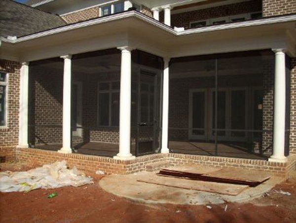 Bronze framing with chair rail and round columns