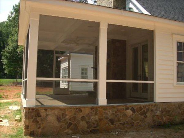 Finished white enclosure with 3'' wide chair rail in Charlotte, NC