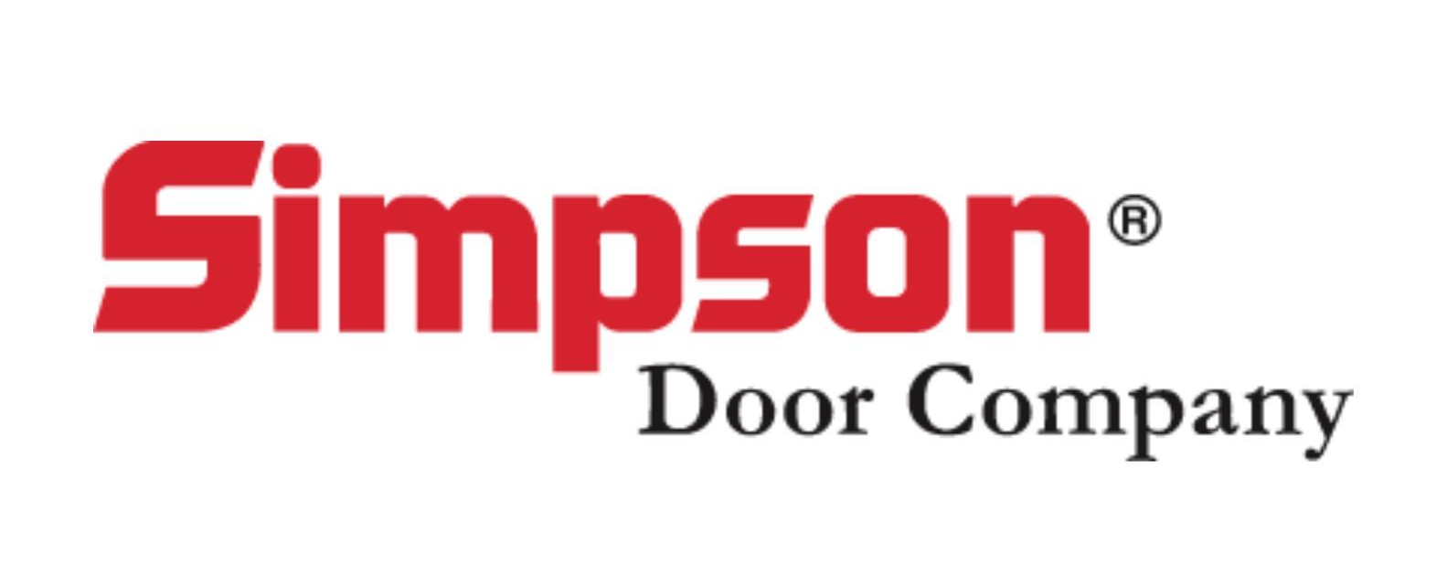 Simpson Door Company logo in red and black on a white background
