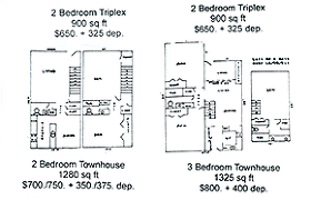 Unit floor plan 2 bedroom and 3 bedroom