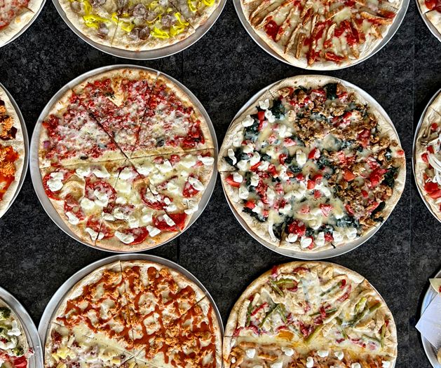 Variety of pizza