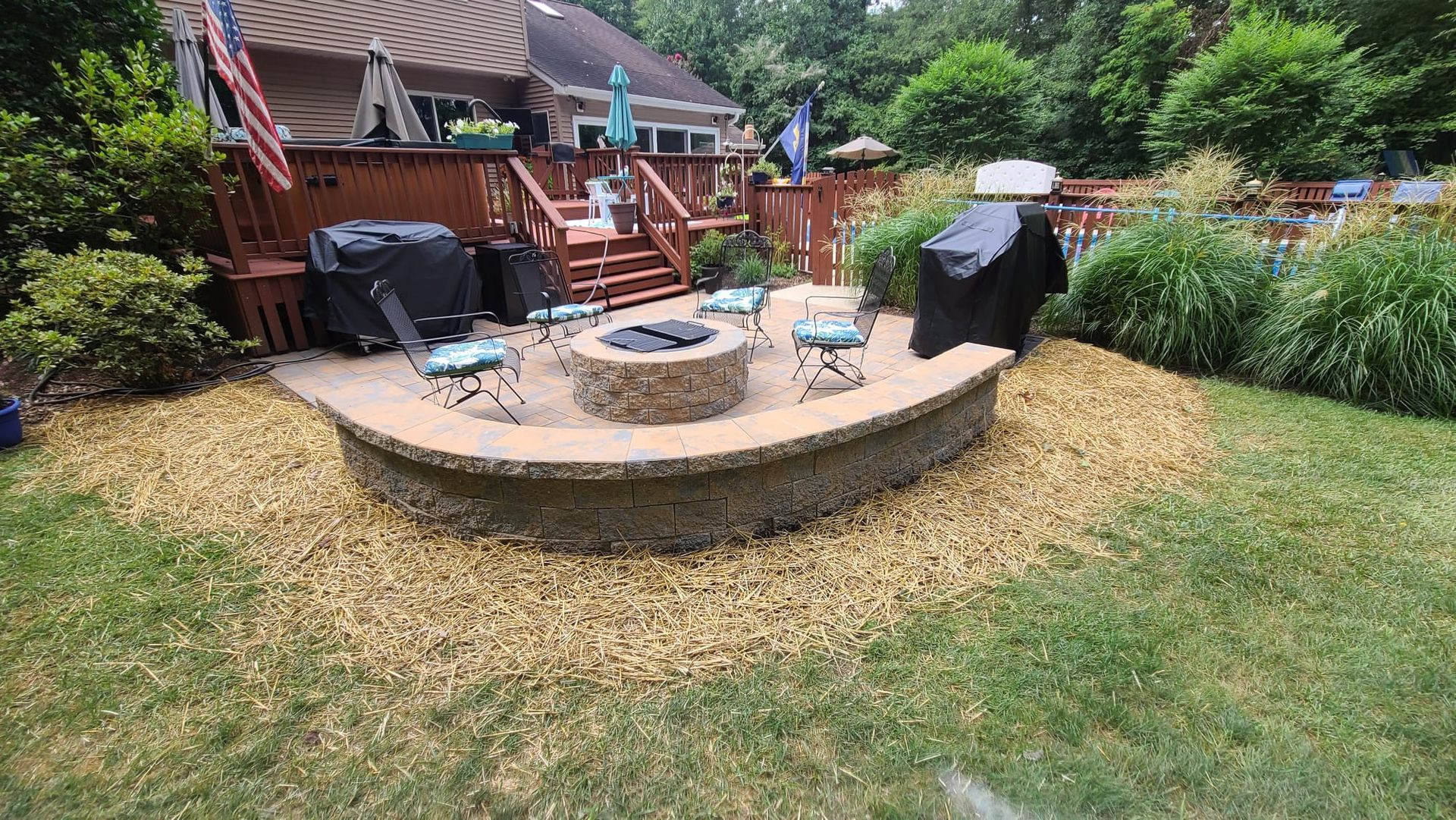 Patio with firepit