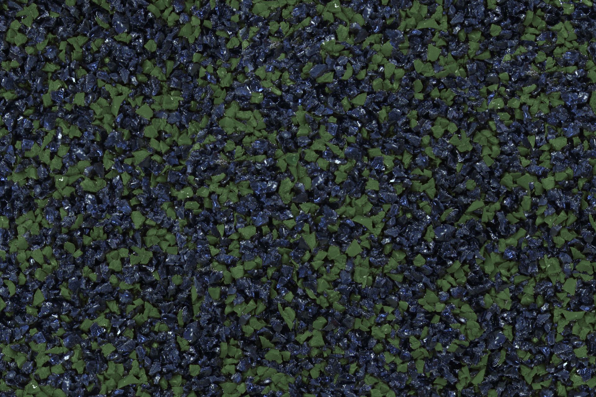 A close up of a pile of blue and green gravel.