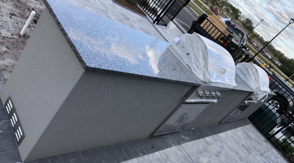 outdoor kitchen and grill