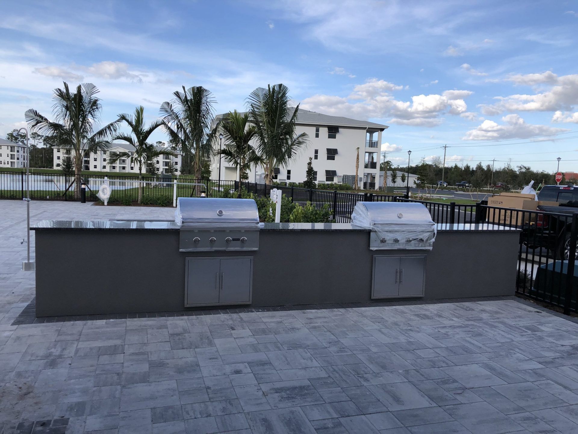 outdoor kitchen and grill