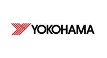 Yokohama logo: Red chevron with parallel lines, black 