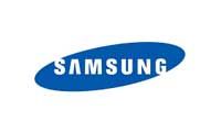 Samsung logo: Blue oval with white 