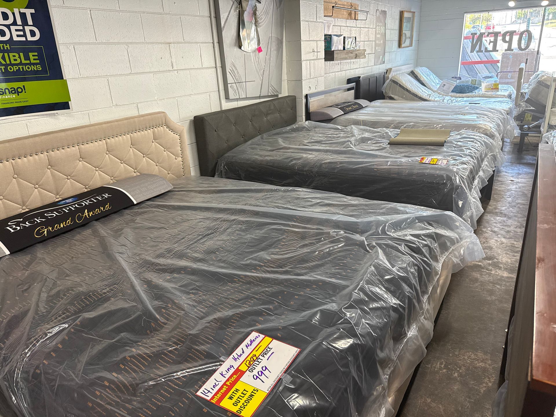Beds in a store