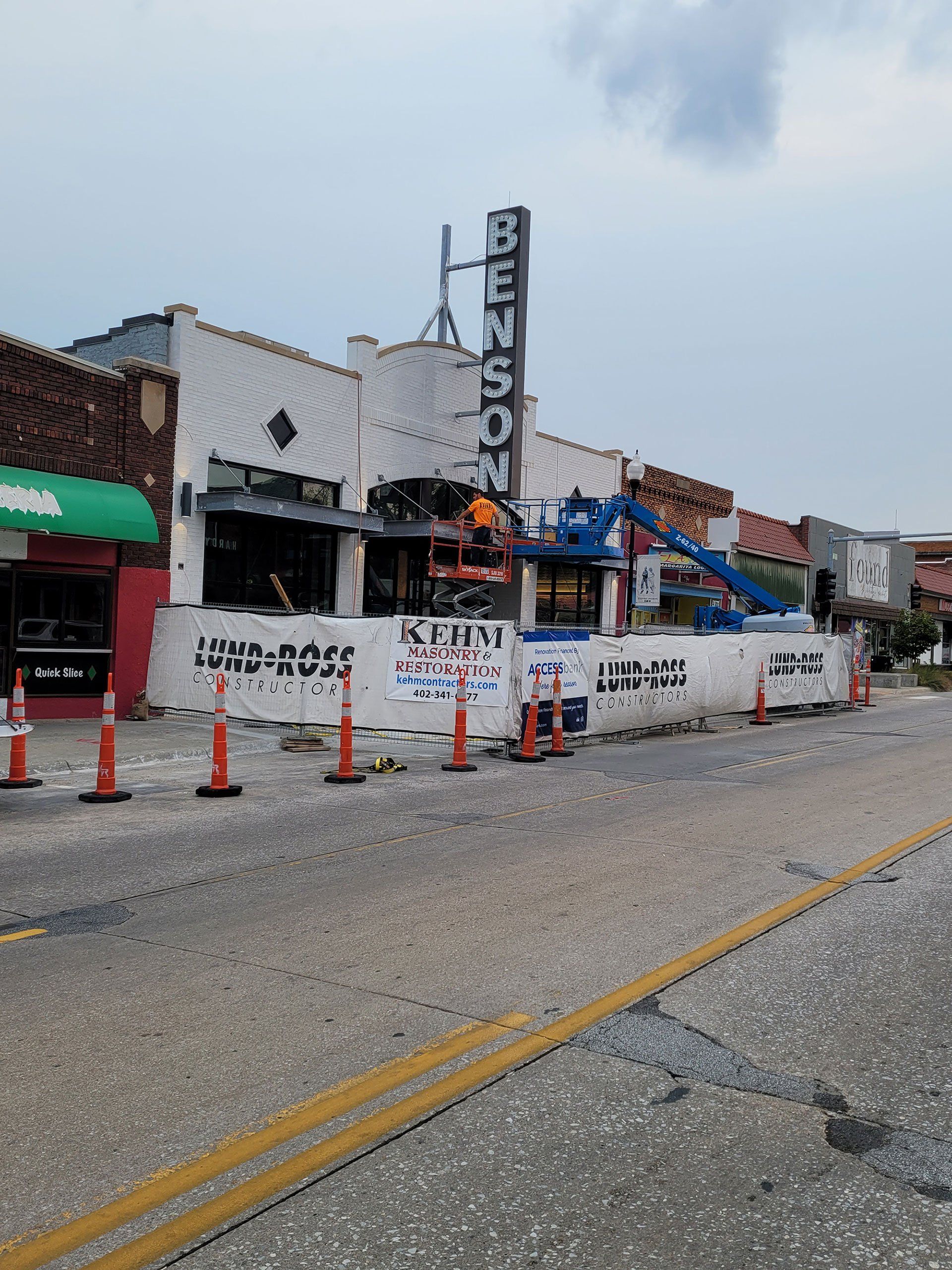 Finished brick and stone on historical Benson Theater
