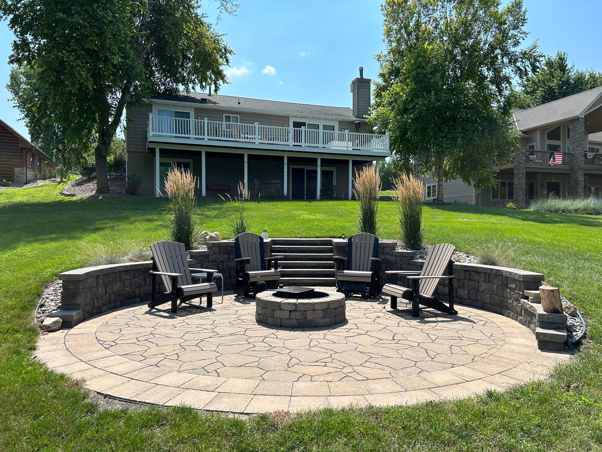 Paver patio with fire pit 