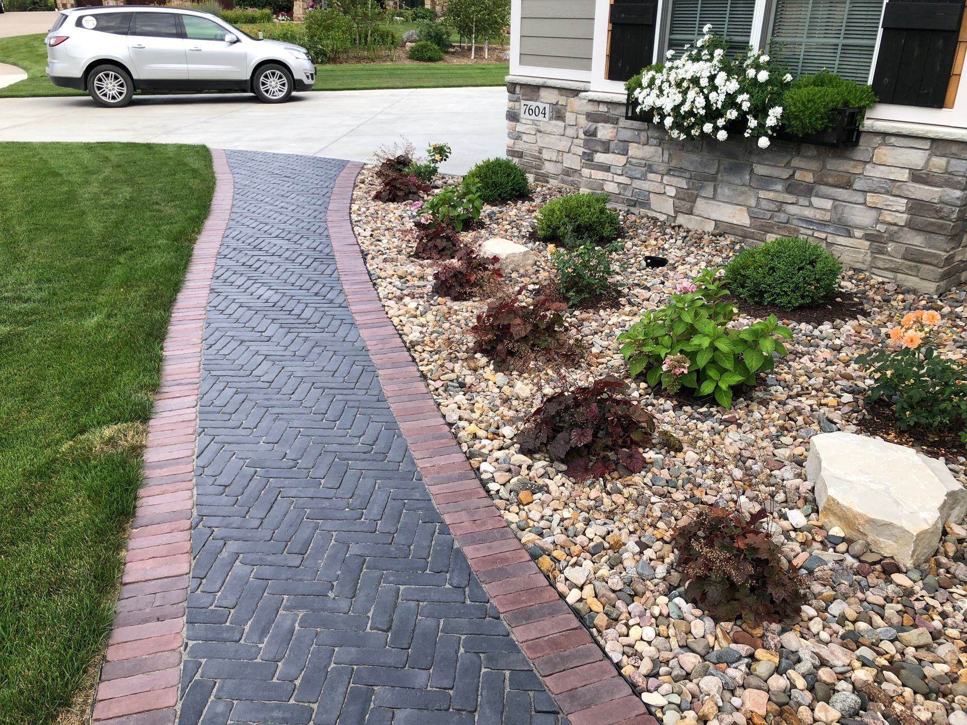 Black and brick walkway