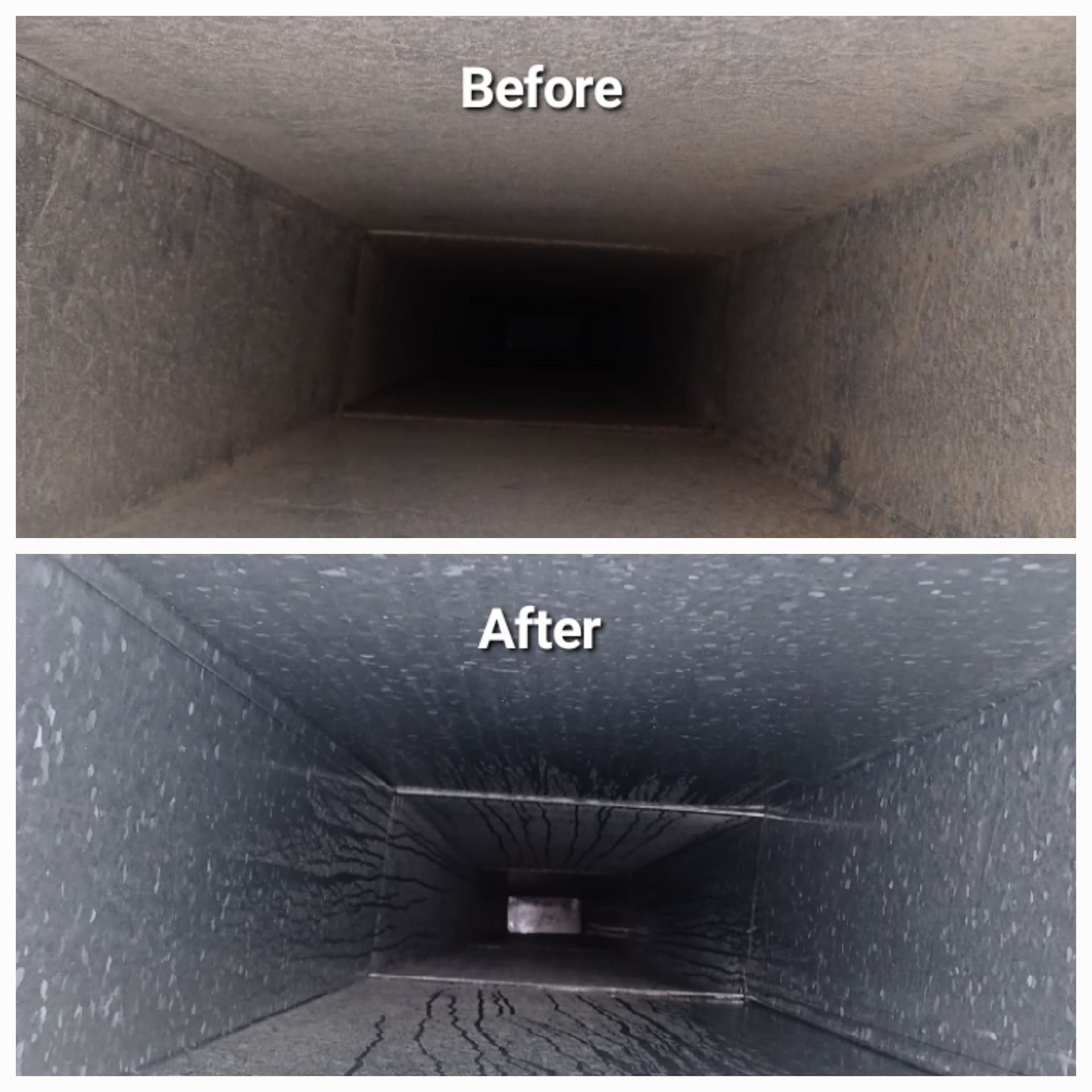 Before and after duct cleaning